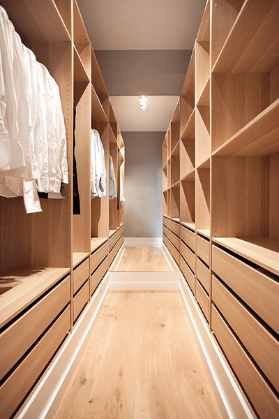 Modern open tread closet