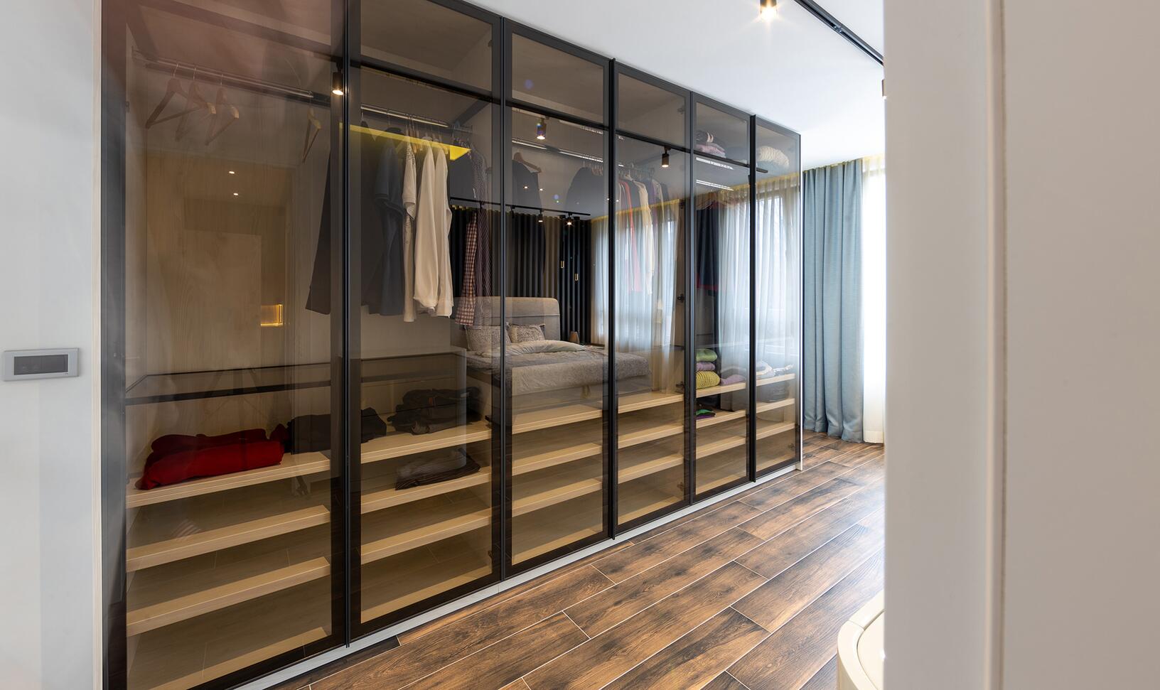 Finished Closet with glass door