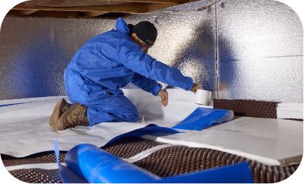 Crawl space encapsulation installation