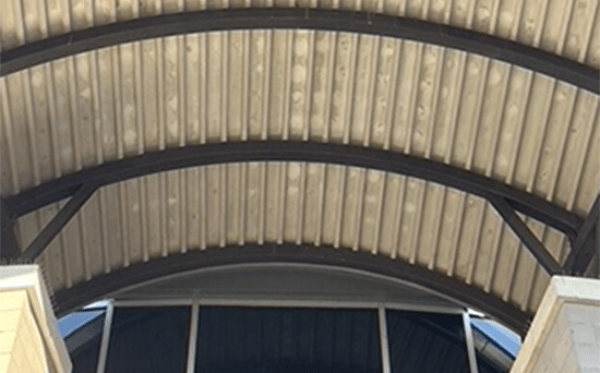 Parking lot after soft washing Parking lot after washing in Houston, TX