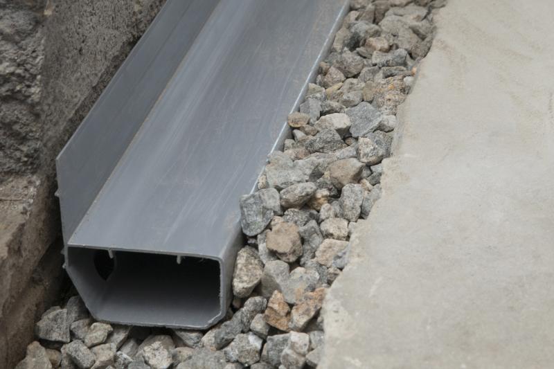 A basement drain system installed in a Des Moines home