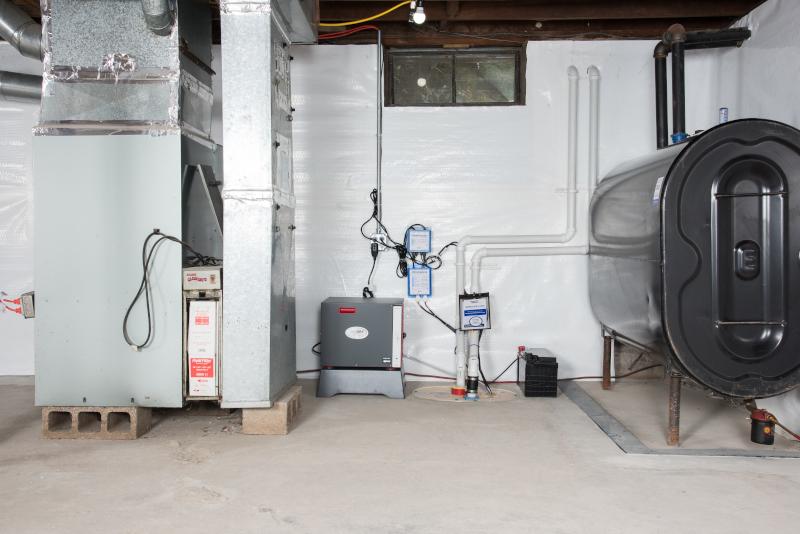 CleanSpace&reg; installed on a concrete basement wall in Greater Springfield