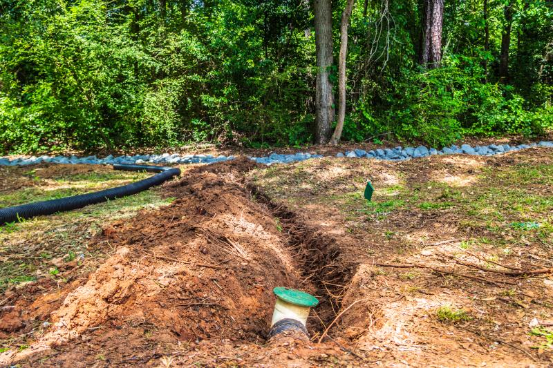 Excavated exterior french drain in Wichita, Nebraska, Iowa, Missouri, Kansas, Illinois and Colorado