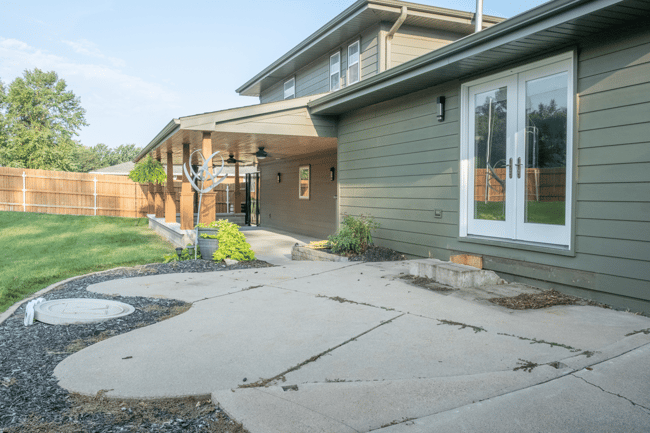Garage floor before coating