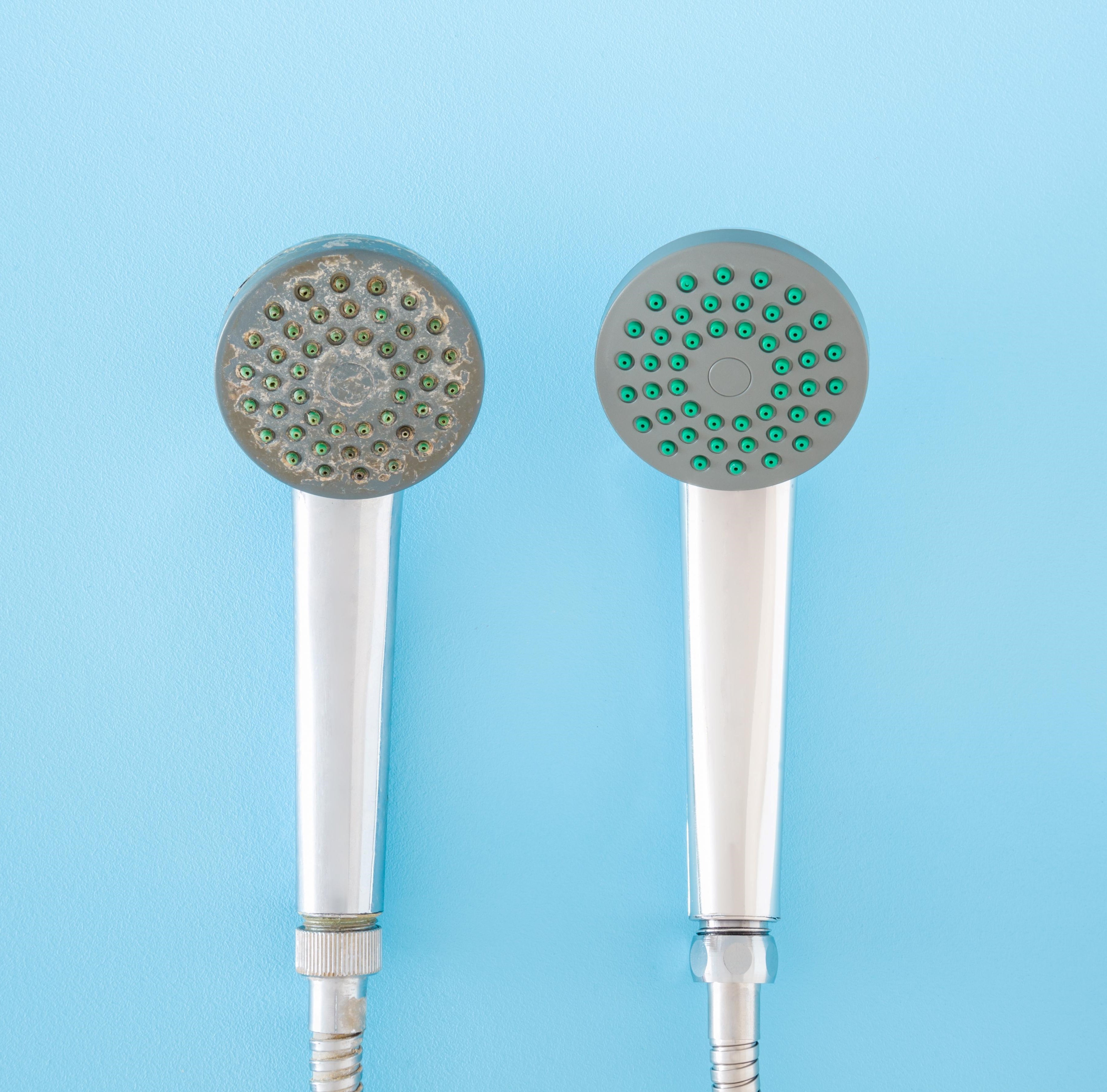 Shower Head Before & After Hard Water