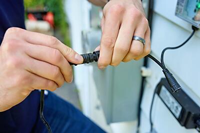 Installing permanent outdoor lighting by Bright Brothers