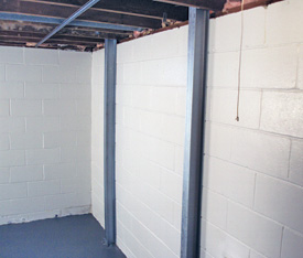 Foundation wall reinforcement system in Yorkville, OH