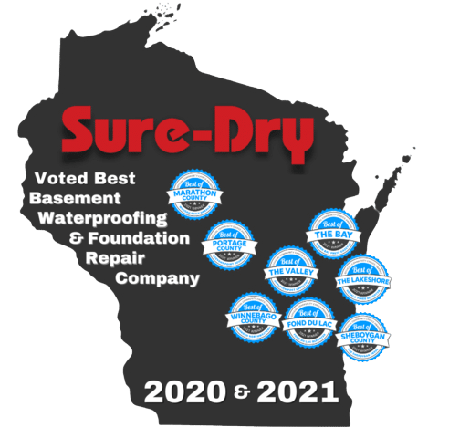 Sure Dry Basement Waterproofing Crawl Space Repair Foundation Concrete Leveling Insulation In Green Bay Appleton Oshkosh Wausau Wi Sure Dry Basement Waterproofing Crawl, Sure Dry Basement Repairs Ltd