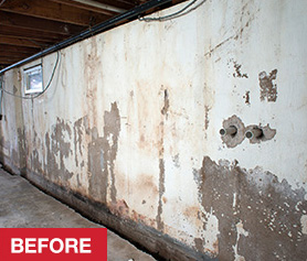 Wet basement before