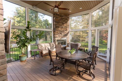 Screened Porch Interior Design in Highland, MD