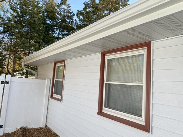 Soffit & fascia replacement in Bloomington, MN Soffit & fascia replacement on a white home in Bloomington, MN