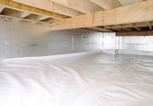 Insulating crawl space walls with rigid foam insulation