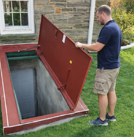 Steelway cellar door installed in Hudson Valley home