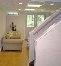 Renovated basement staircase in Lancaster