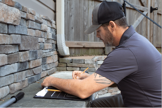 Vesta Foundation Solutions Employee meeting with potential clients for a free estimate