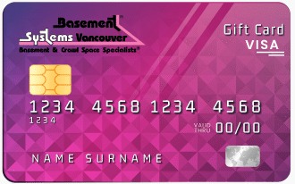 Visa gift card for $75 from Basement Systems Vancouver