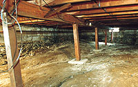 Dirt crawl space with vents