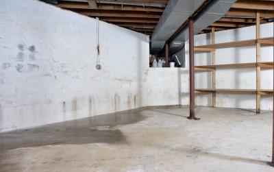 Water puddle on basement floor