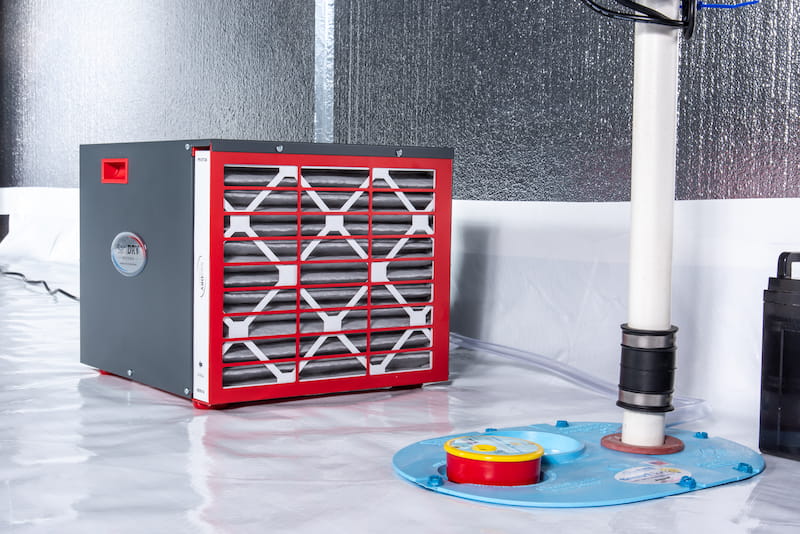 crawl space waterproofing Crawl space dehumidifier and sump pump