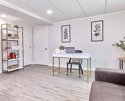 Elite Plank basement flooring installation in Burlington, VT, NY and NH