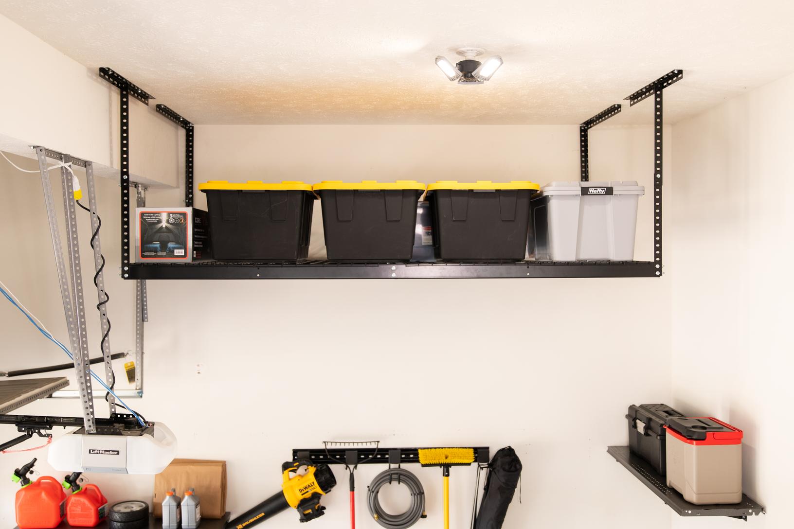 Garage Overhead Storage Hanging From Garage Ceiling.