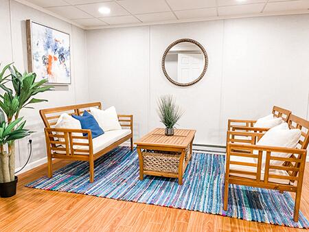 Living space in a finished basement