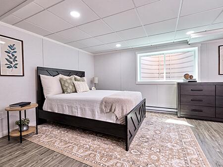 Finished basement bedroom
