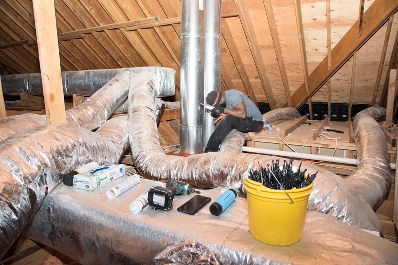 Air sealing in attic
