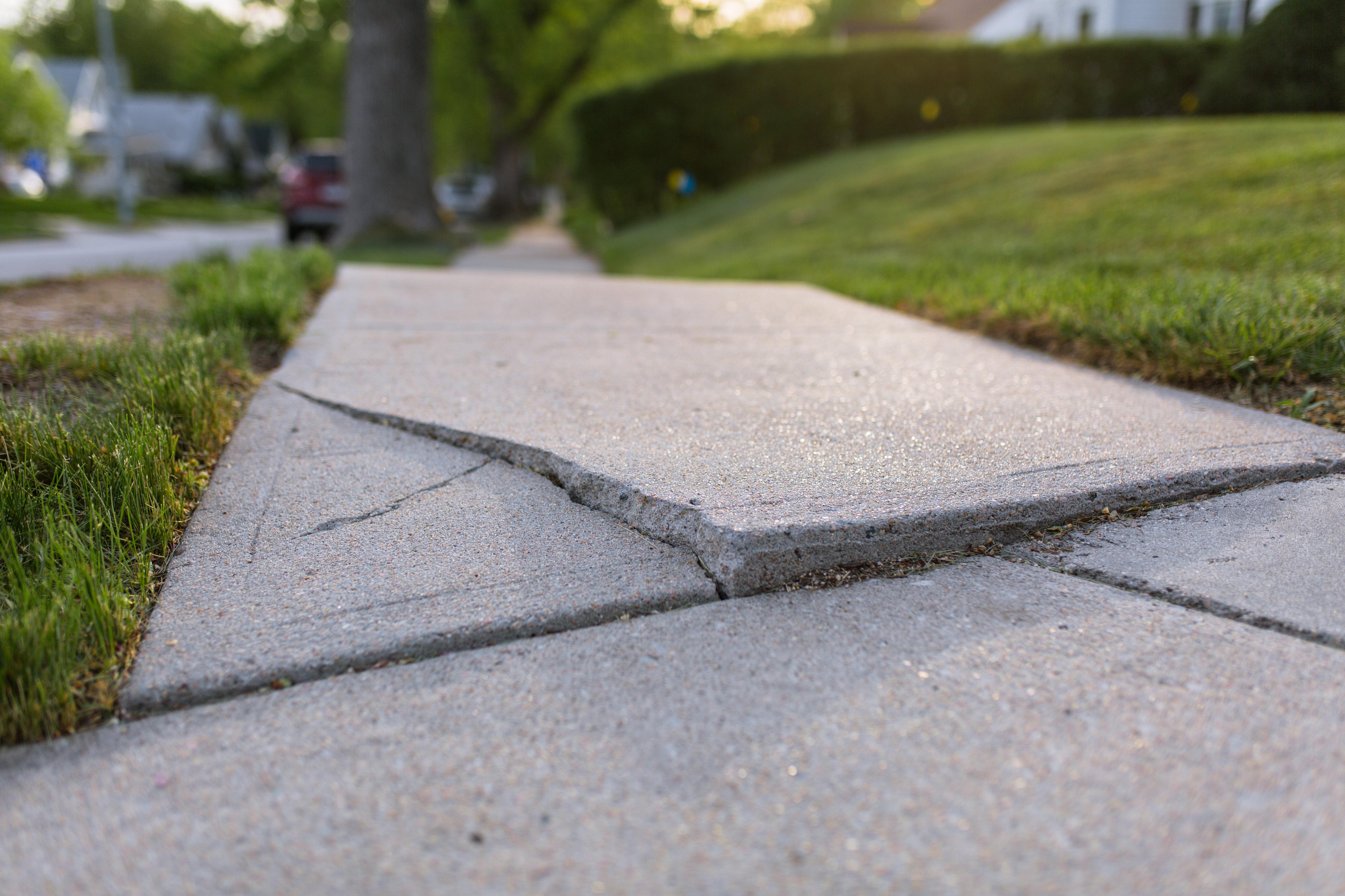 Uneven, Cracked Concrete