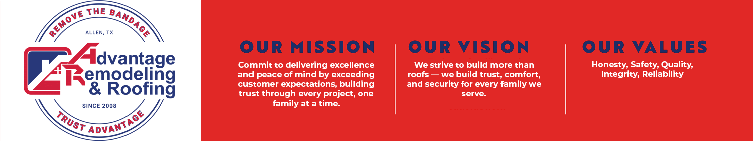 Advantage Remodeling and Roofing Mission, Vision, and Values