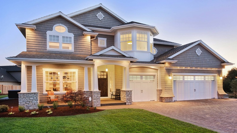 Grey siding installation