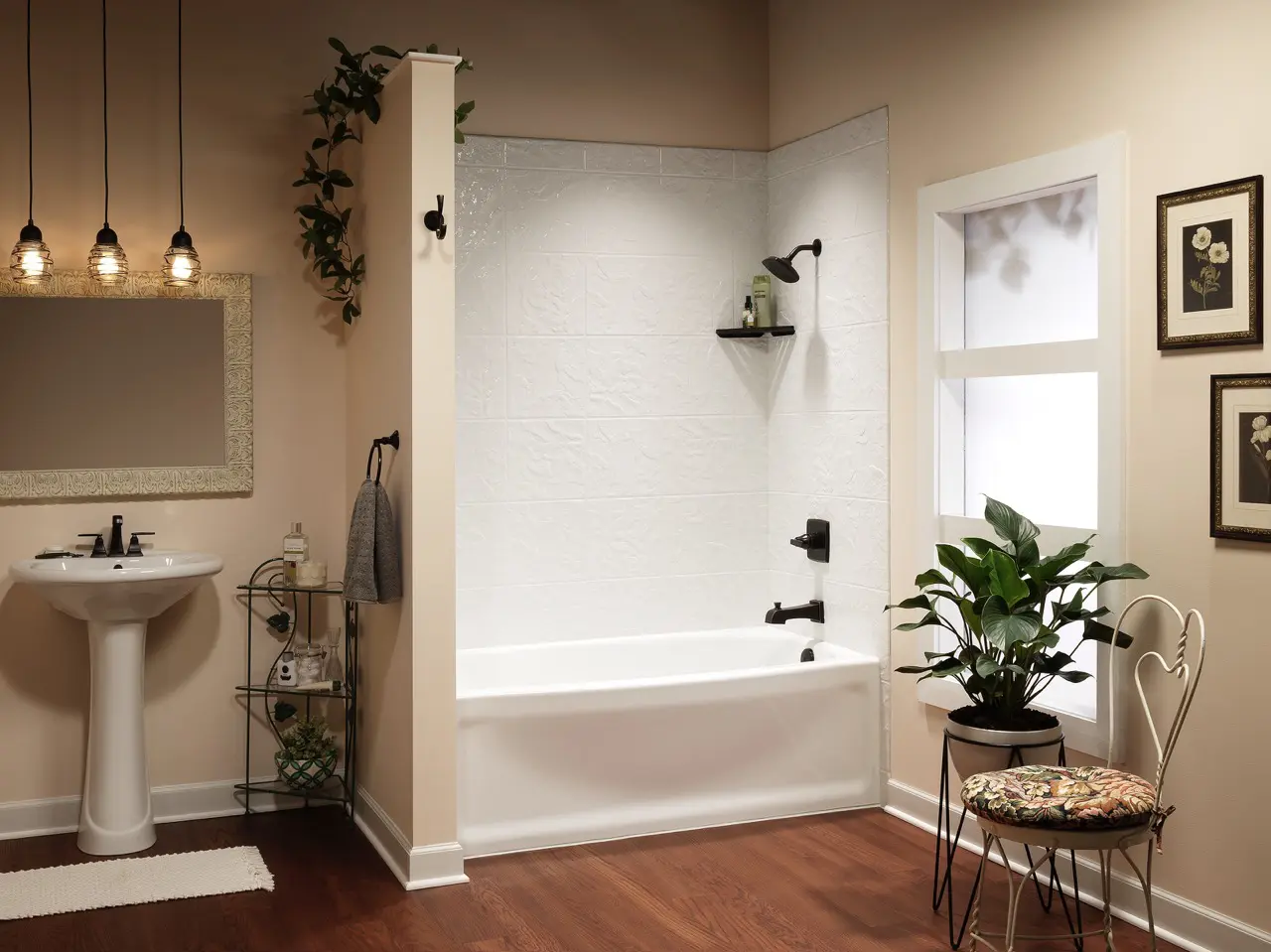 Modern walk-in shower remodel in Indiana by Premier Showers