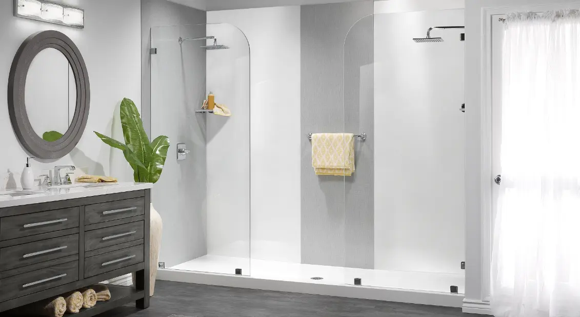 Walk-in shower installation by Premier Showers in Indiana