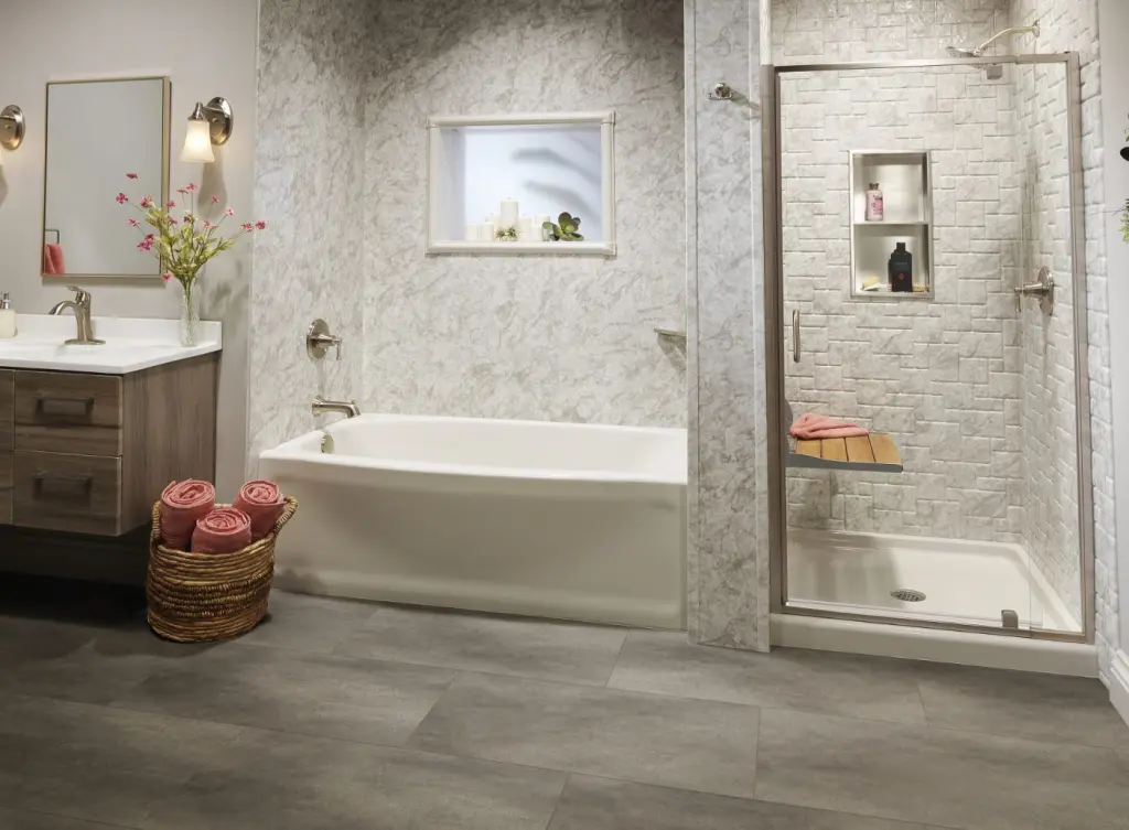 Luxury bathtub replacement by Premier Showers in Michigan