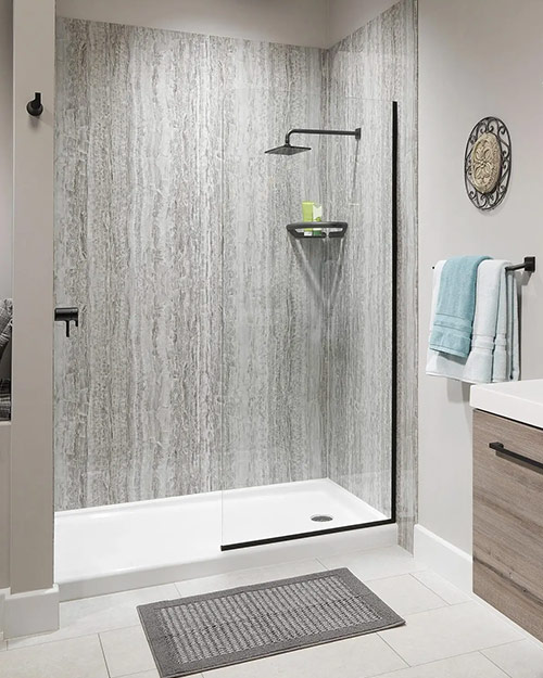 Custom walk-in shower installation by Premier Showers in Indiana and Michigan