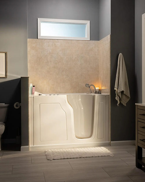 Walk-in tub installation by Premier Showers in Indiana and Michigan