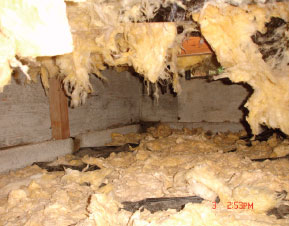 Insulation falling off due to moisture problem