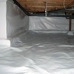 A sealed and encapsulated crawl space.