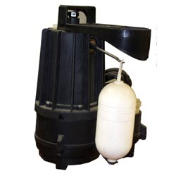 A submersible plastic sump pump