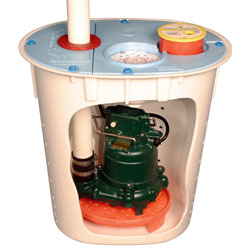 a custom-designed sump pump system for crawl spaces