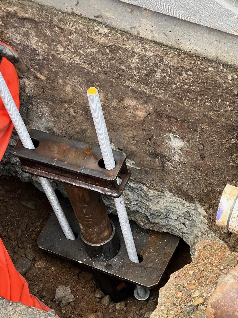 Installing Helical Piers for on a Gold River Home