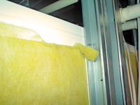 Open fiberglass insulation