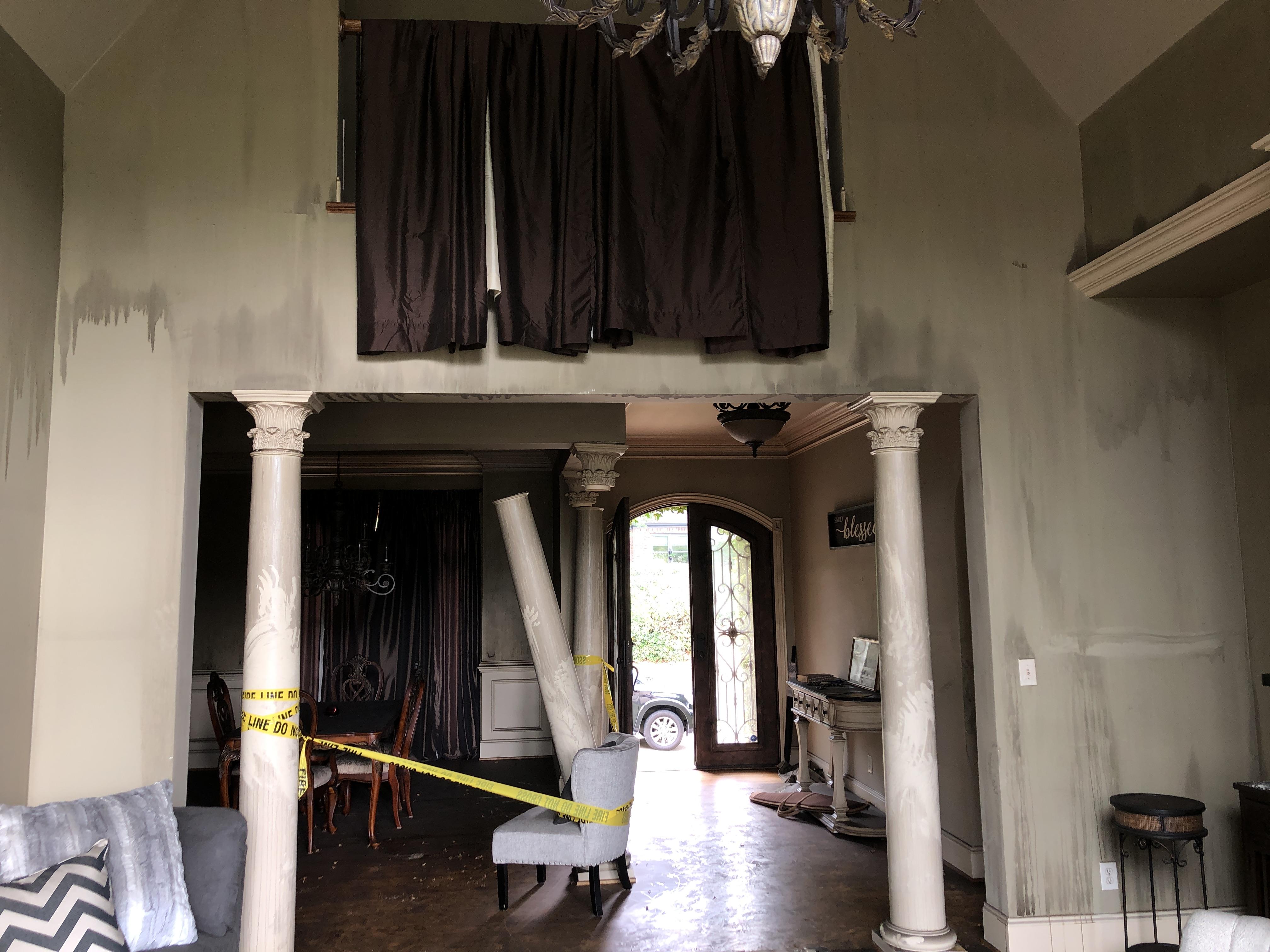 Fire damage in an Alabama home.