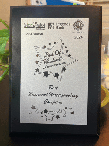 Best of Clarksville 2024 Best Waterproofing Company Award