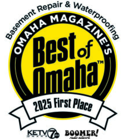 Best of Omaha 2025 - First Place Basement Repair & Waterproofing