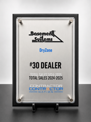 2024-2025 #30 Dealer Contractor Nation DryZone Basement Systems Award