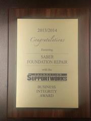 2013-2014 Foundation Supportworks Business Integrity Award 2013-2014 Foundation Supportworks Business Integrity Award