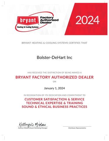 Bryant Factory Authorized Dealer 2024