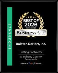  Business Rate - 2026 Award Top Heating Contractor of Allegheny County 