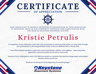 Certificate of Appreciation